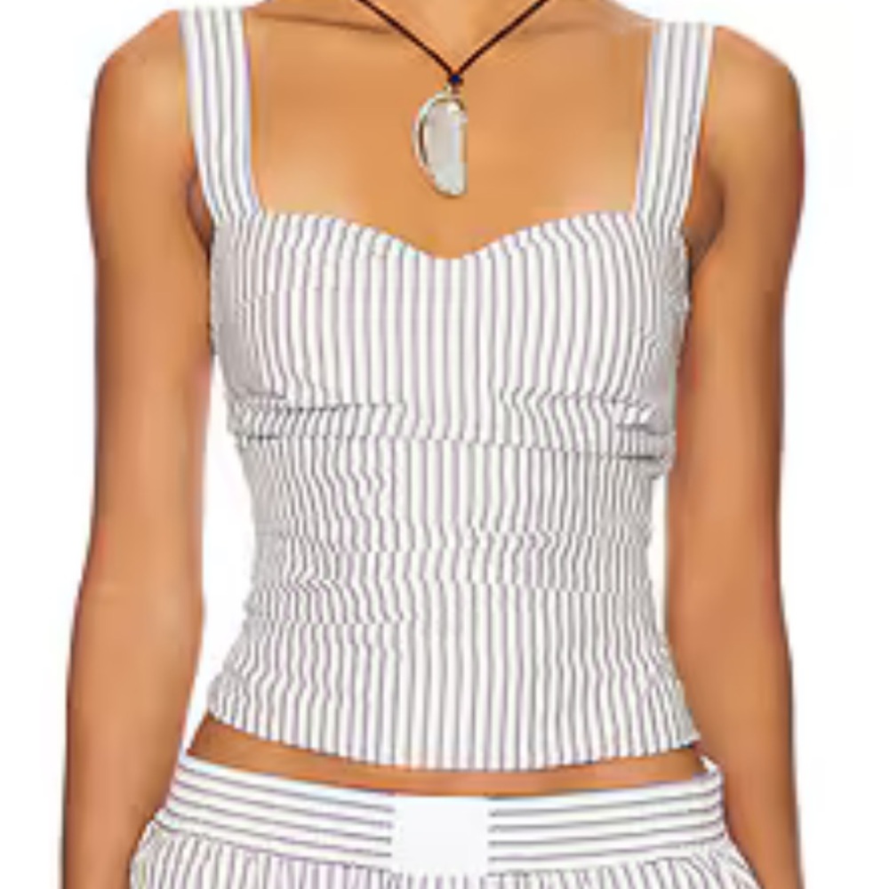Lioness Cobain Corset Ivory Multi Stripe Top